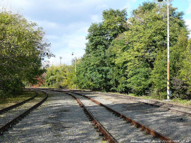 Railway siding to exhibition areal Brno, view to main yard.